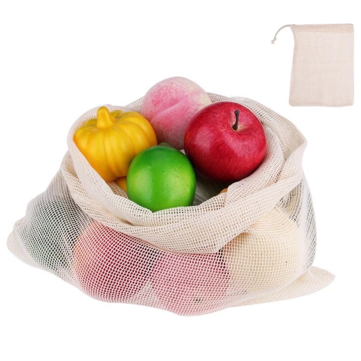 Cotton Sturdy Net Mesh Produce Shopping Tote Bag
